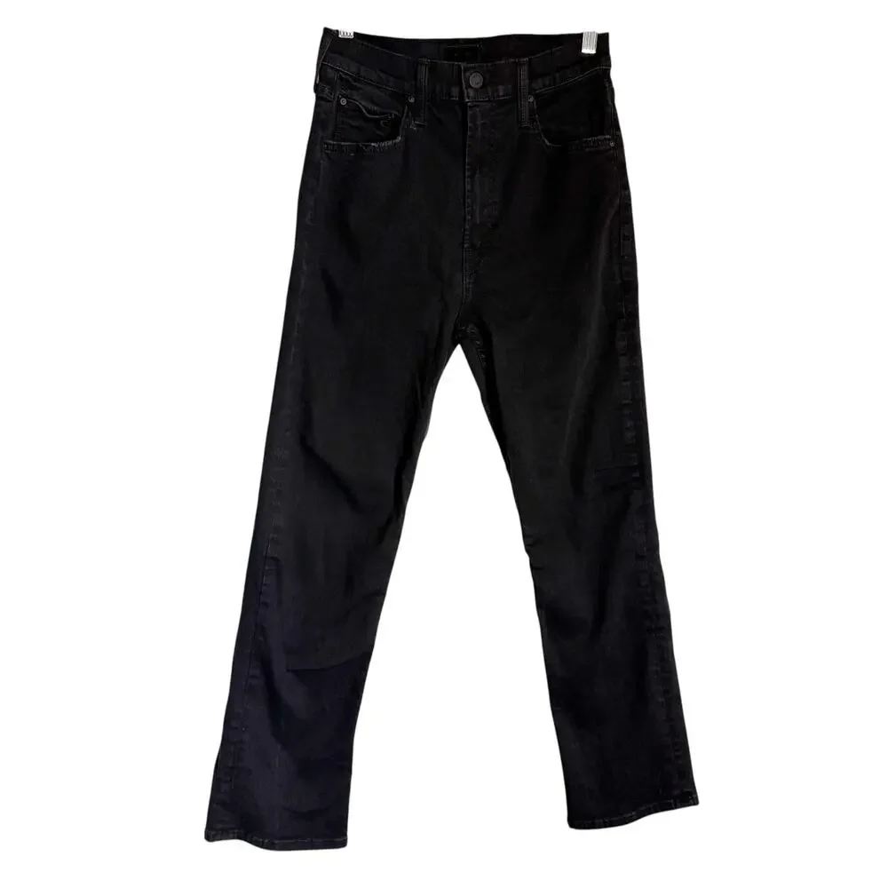 Mother High Waist Rider Ankle Kick Flare Jeans in Not Guilty Black Wash Size 26 - Picture 2 of 10